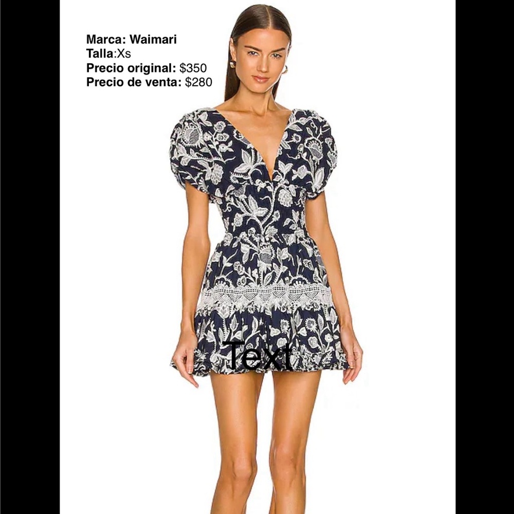 Waimari Navy and White Floral Mini Dress